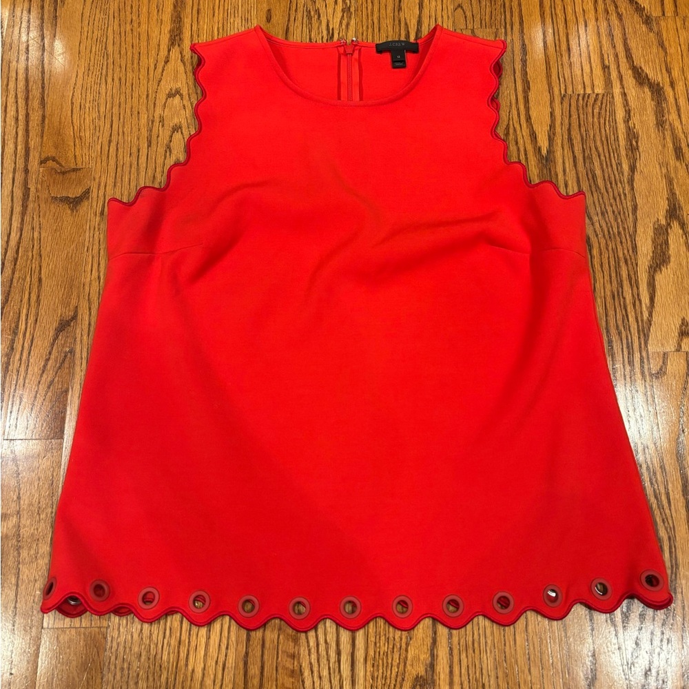 J. Crew Bold Red Sleeveless Blouse
